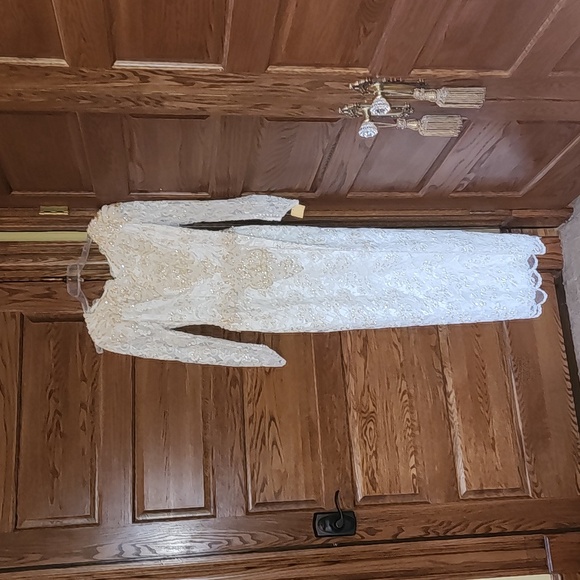 Gorgeous beaded lace sequin gown sold as is - Picture 1 of 11